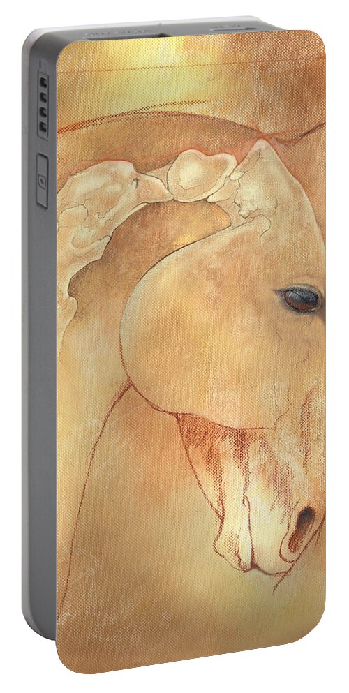 Atlas Portable Battery Charger featuring the painting Poll Meet Atlas Axis by Catherine Twomey