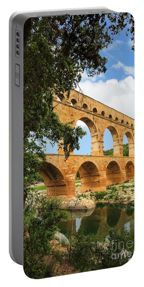 Avignon Portable Battery Charger featuring the photograph Pont du Gard by Inge Johnsson