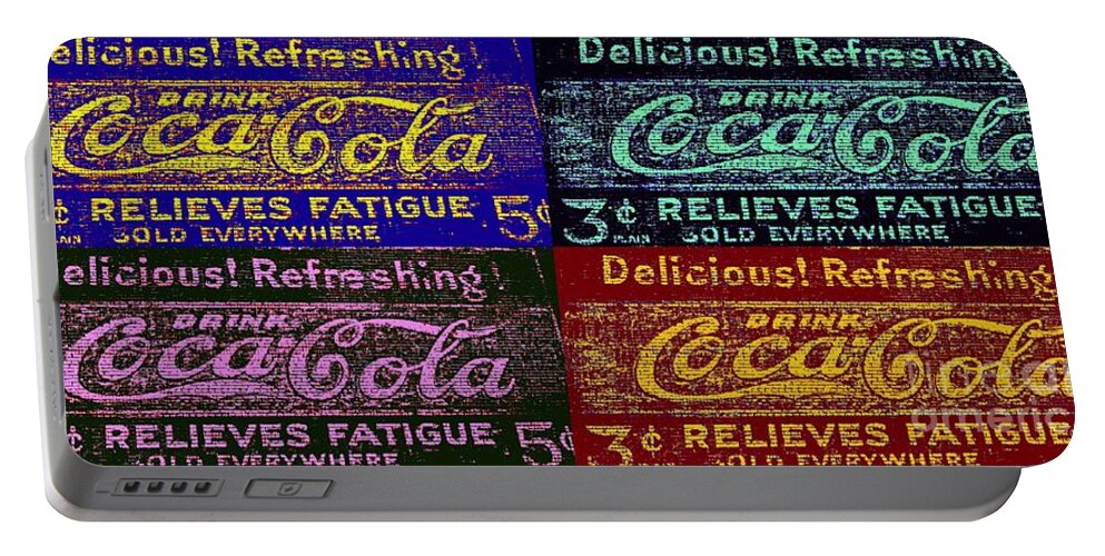 Pop Art Portable Battery Charger featuring the photograph POP CocaCola by Peggy Franz