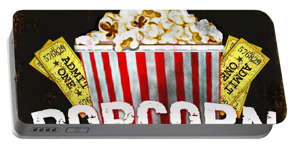 Digital Art Portable Battery Charger featuring the digital art Popcorn Please by Jean Plout