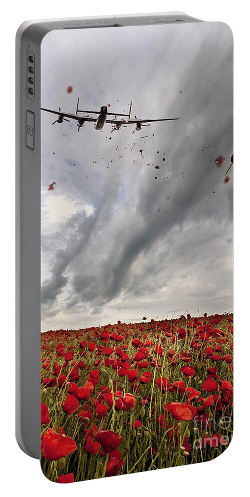 Avro Portable Battery Charger featuring the digital art Poppies Dropped by Airpower Art