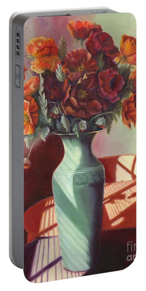 Still Life Portable Battery Charger featuring the painting Poppies by Marlene Book
