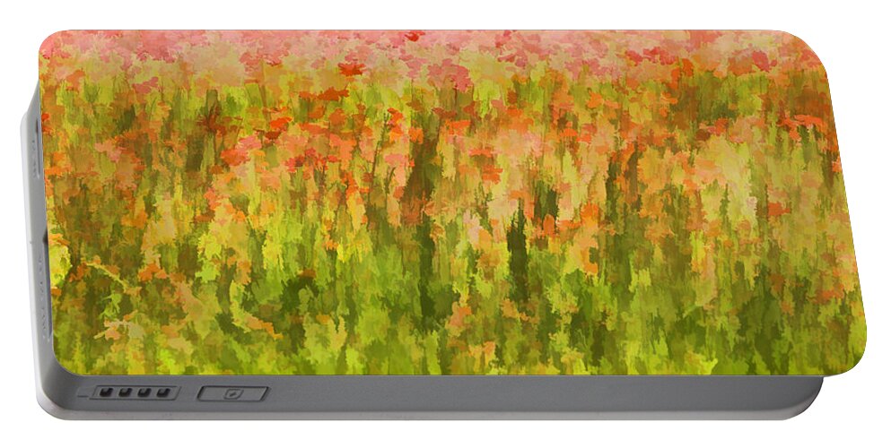Canvas Portable Battery Charger featuring the painting Poppies of Tuscany III by David Letts