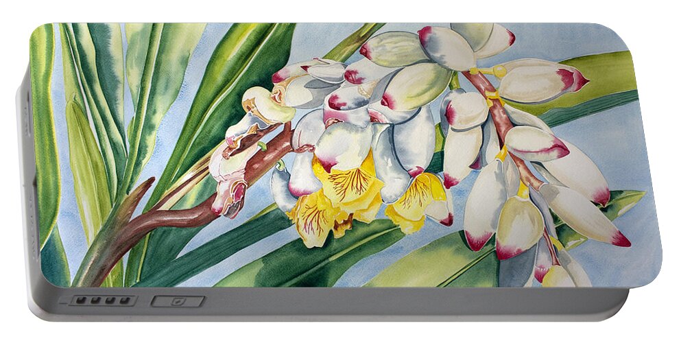 Pods Portable Battery Charger featuring the painting Poppin Out III by Kandyce Waltensperger