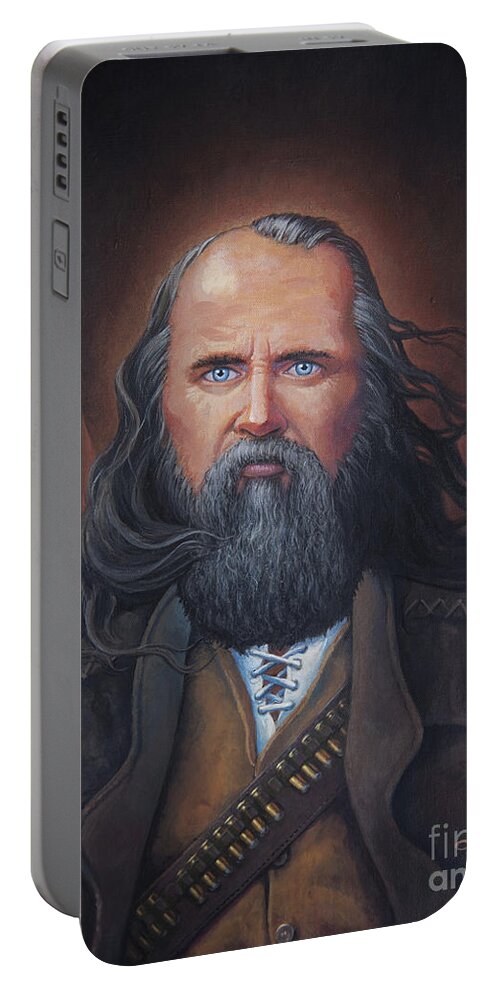 Wall Art Portable Battery Charger featuring the painting Porter Rockwell the Destroying Angel by Robert Corsetti