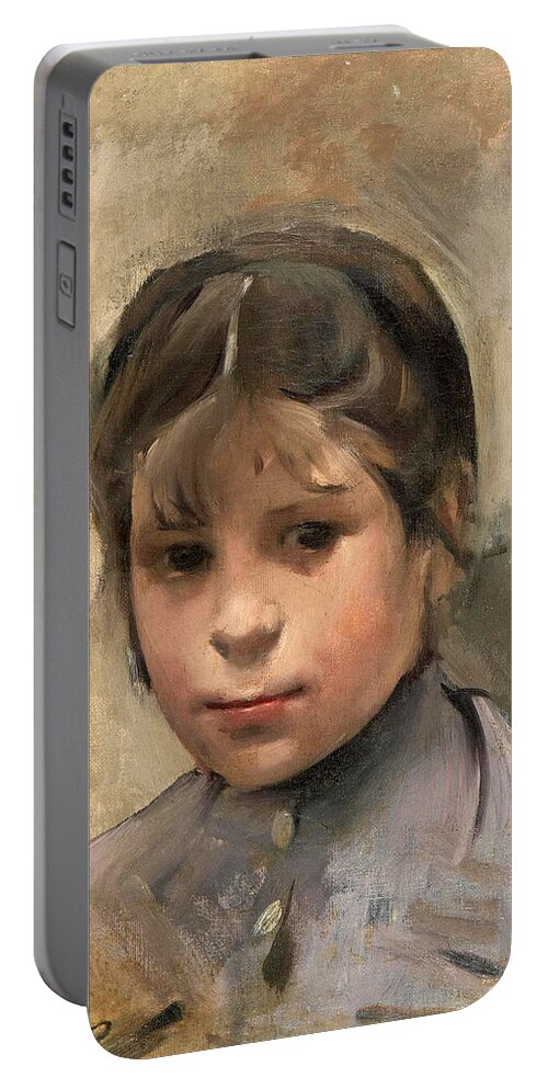 Ramon Casas Portable Battery Charger featuring the painting Portrait of a Girl by Ramon Casas