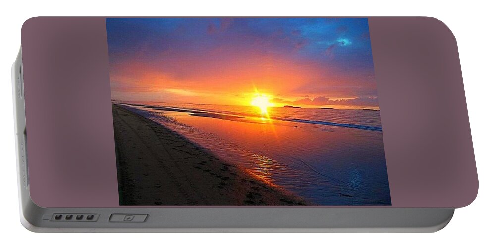 Sunset Portable Battery Charger featuring the photograph Portrush Sunset by Tara Potts