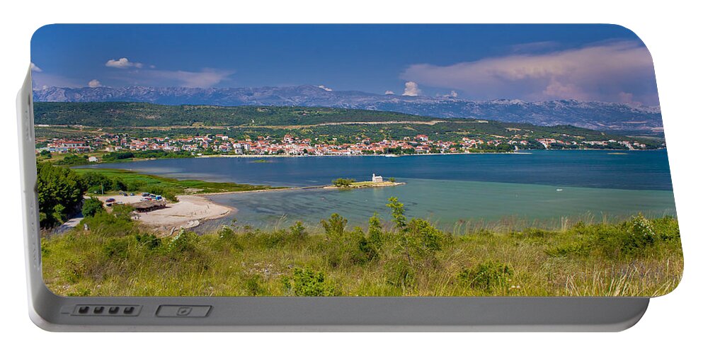 Croatia Portable Battery Charger featuring the photograph Posedarje bay and Velebit mountain by Brch Photography