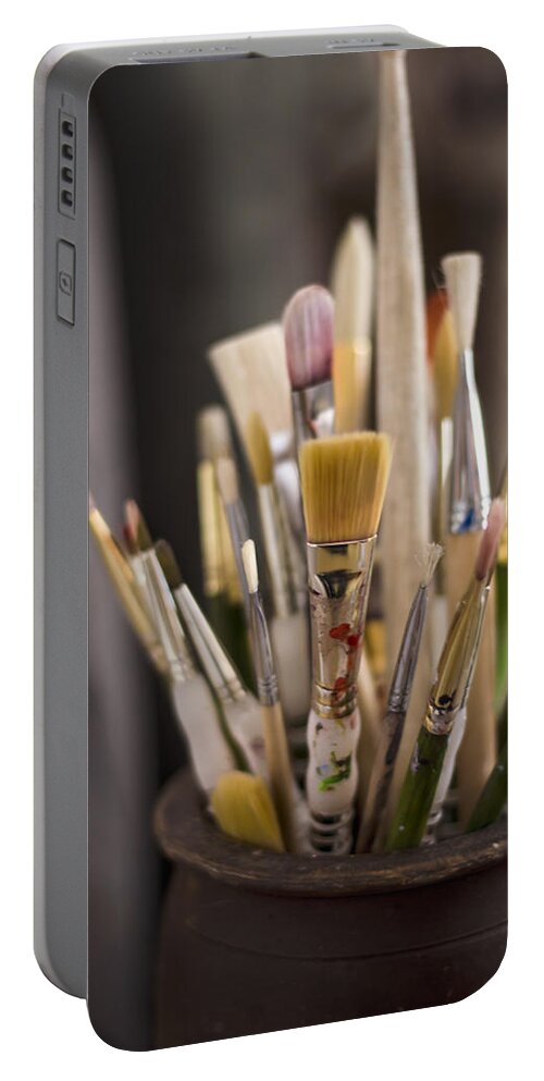 Paintbrush Portable Battery Charger featuring the photograph Pot of Tricks by Heather Applegate