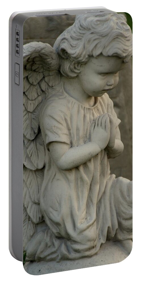 Angel Portable Battery Charger featuring the photograph Praying Angel by Valerie Collins