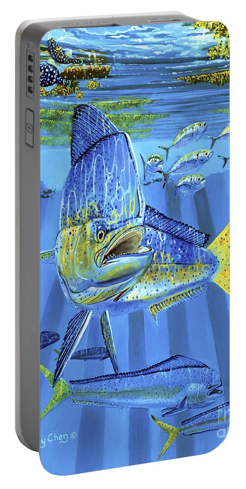 Dolphin Portable Battery Charger featuring the painting Predator Off0067 by Carey Chen