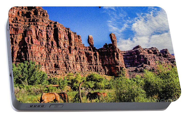 Arizona Portable Battery Charger featuring the photograph Private Home Canyon DeChelly by Bob and Nadine Johnston