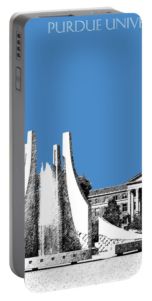 University Portable Battery Charger featuring the digital art Purdue University 2 - Engineering Fountain - Slate by DB Artist