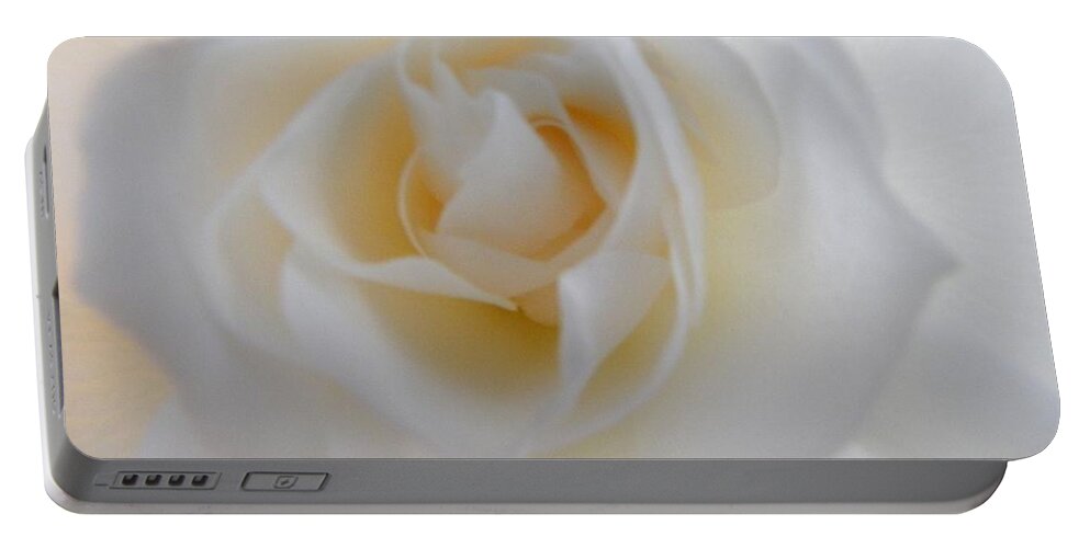 Rose Portable Battery Charger featuring the photograph Purity by Deb Halloran