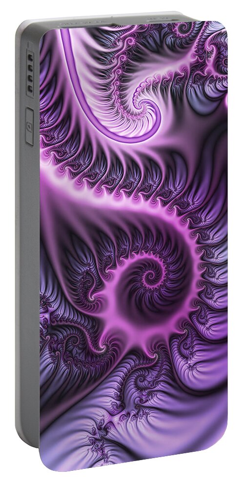 Abstract Portable Battery Charger featuring the digital art Purple and Friends by Gabiw Art