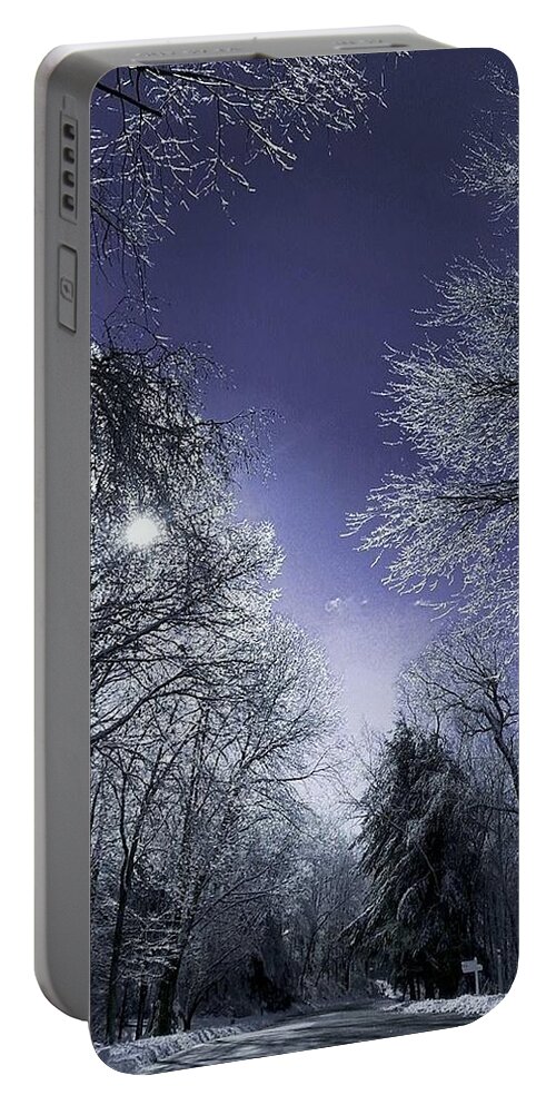 Winter Portable Battery Charger featuring the photograph Purple Haze by Dani McEvoy