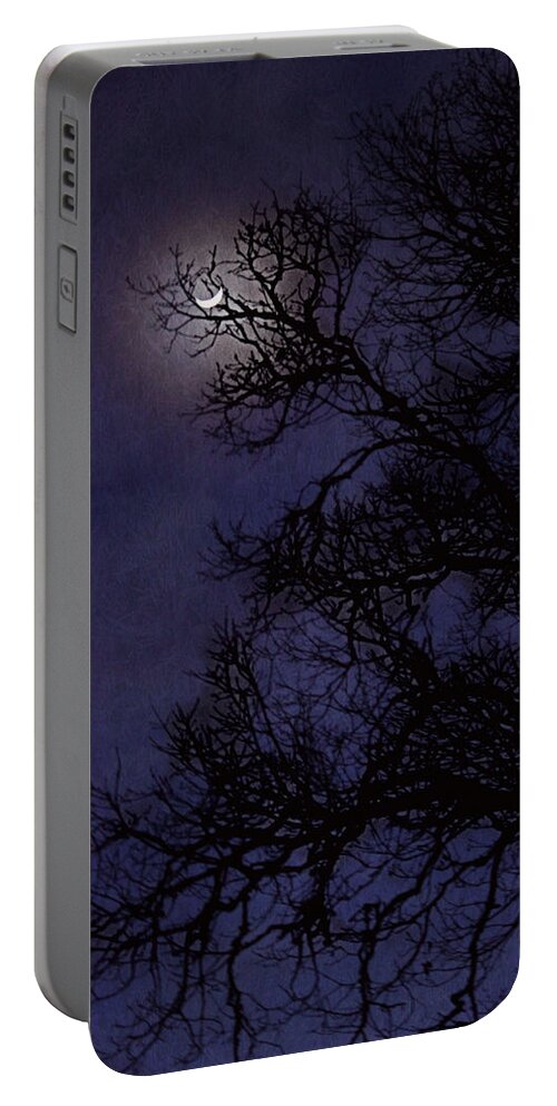 Moon Portable Battery Charger featuring the photograph Purple Nights by Melanie Lankford Photography