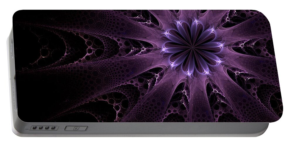 Fractal Portable Battery Charger featuring the digital art Purple Passion by Gary Blackman