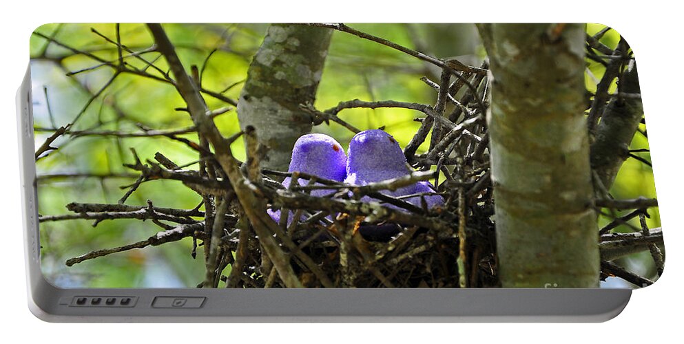 Peeps Portable Battery Charger featuring the photograph Purple Peeps Pair by Al Powell Photography USA
