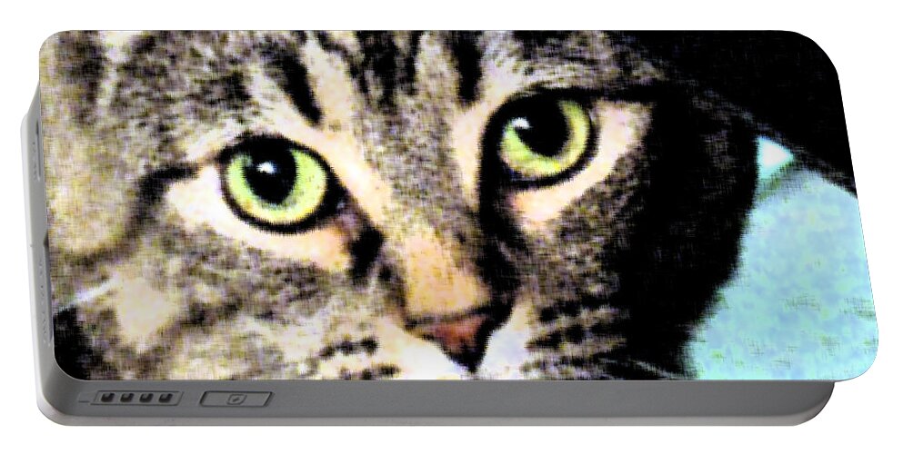 Cats Portable Battery Charger featuring the photograph Purrfectly Bright Eyed by Nina Silver