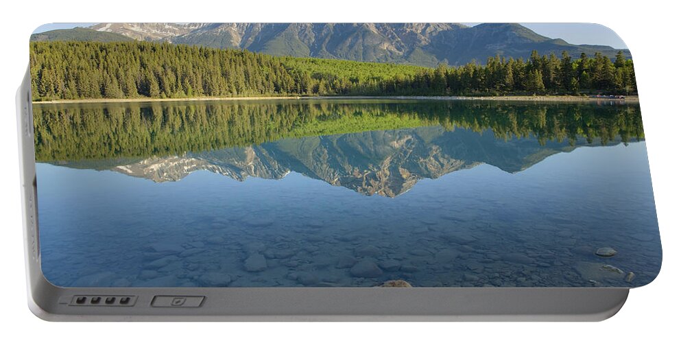 Flpa Portable Battery Charger featuring the photograph Pyramid Mountain And Patricia Lake by Bill Coster