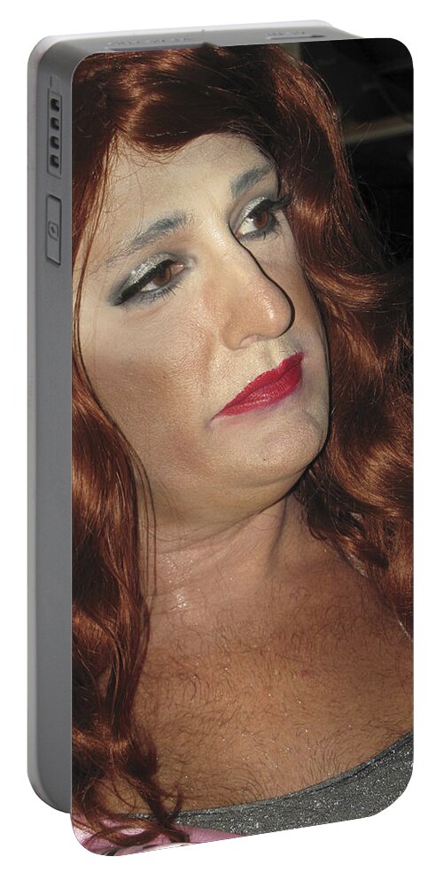 Gay Portable Battery Charger featuring the photograph Portrait of a Fire Island Queen by Bob Slitzan