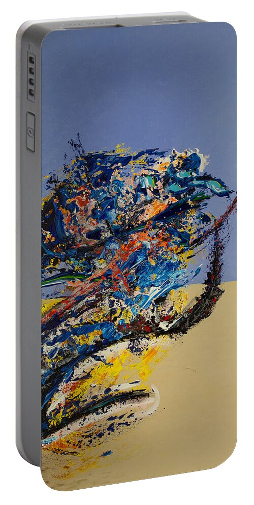 Derek Kaplan Art Portable Battery Charger featuring the painting Quiet Desperation by Derek Kaplan