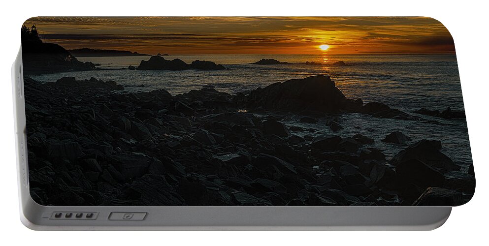 Quoddy Head State Park Portable Battery Charger featuring the photograph Quoddy Head State Park Sunrise Vista by Marty Saccone