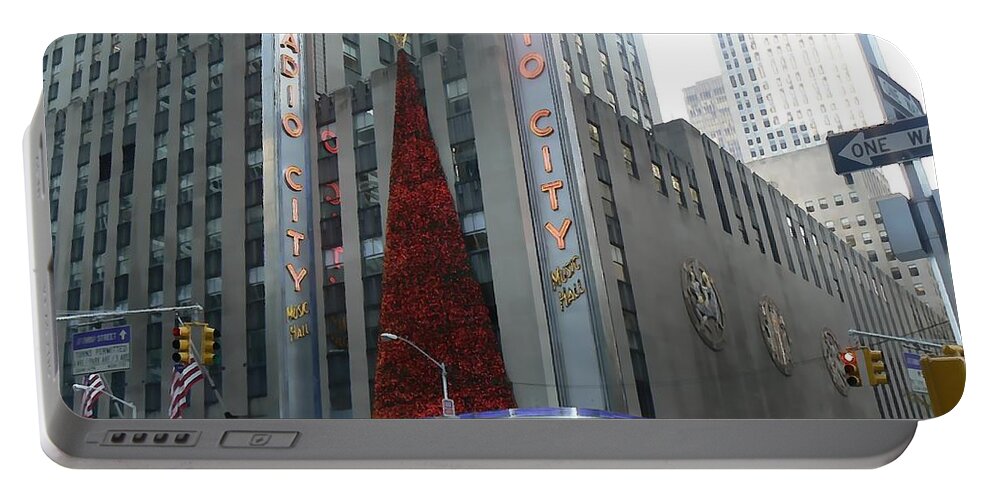 Christmas Portable Battery Charger featuring the photograph Radio City Christmas by Michael Porchik
