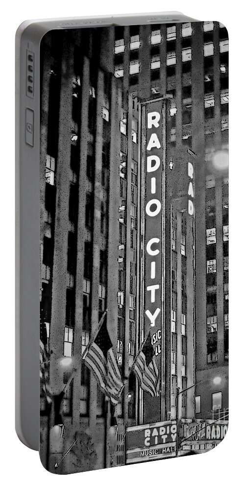 Radio City Music Hall Portable Battery Charger featuring the photograph Radio City Music Hall by Kerri Farley