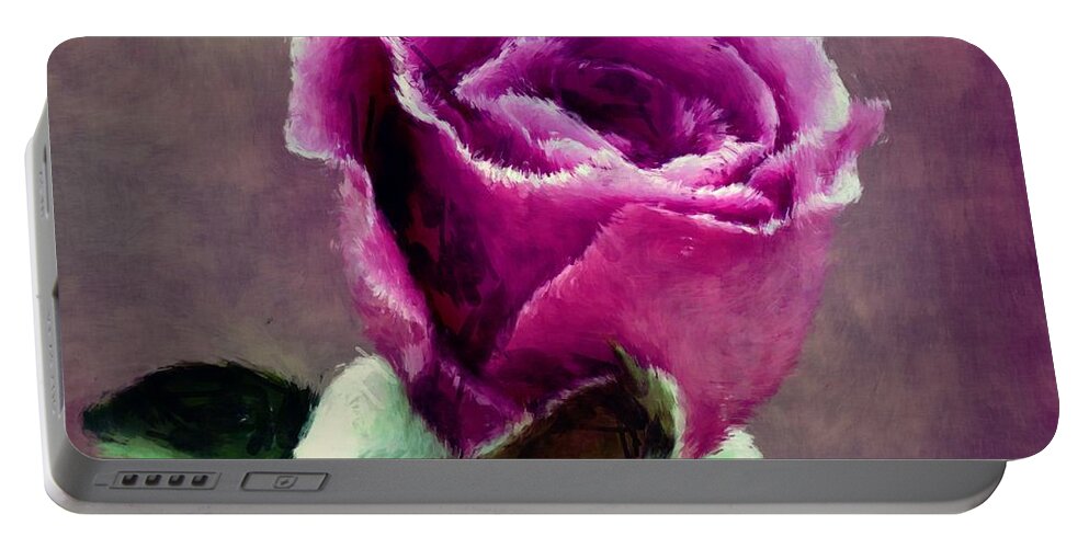 Rose Portable Battery Charger featuring the painting Raggedy Ann Rose by RC DeWinter