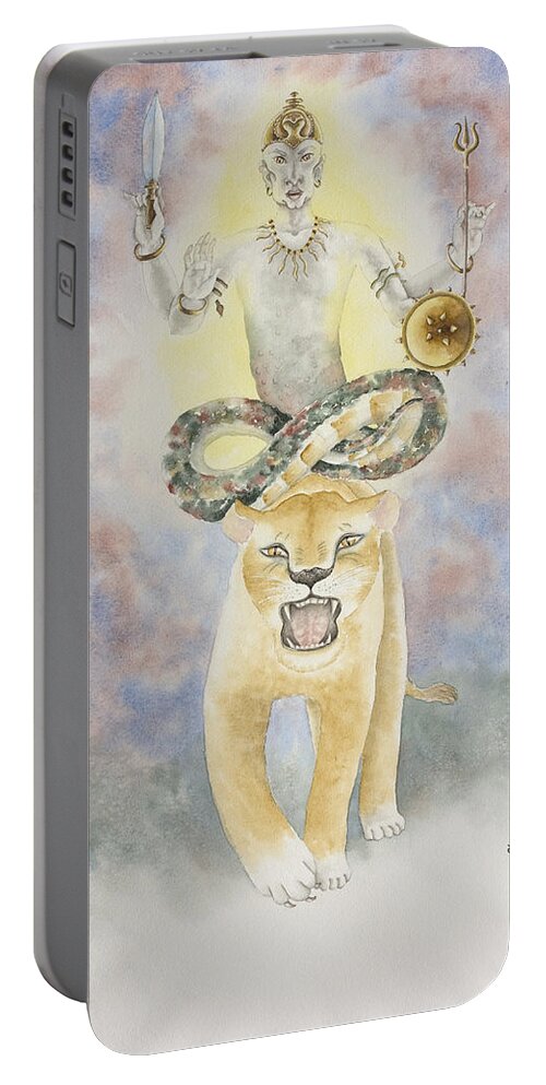 Vedic Astrology Portable Battery Charger featuring the painting Rahu The North Node by Srishti Wilhelm