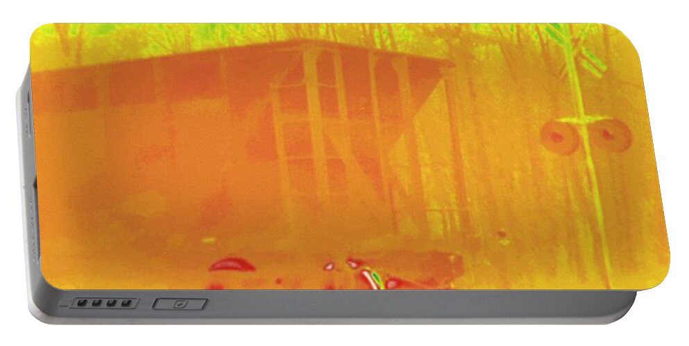 Train Portable Battery Charger featuring the photograph Railroad Car, Thermogram by Science Stock Photography
