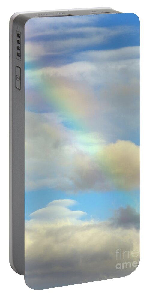 00431183 Portable Battery Charger featuring the photograph Rainbow And Cumulus Clouds by Yva Momatiuk John Eastcott