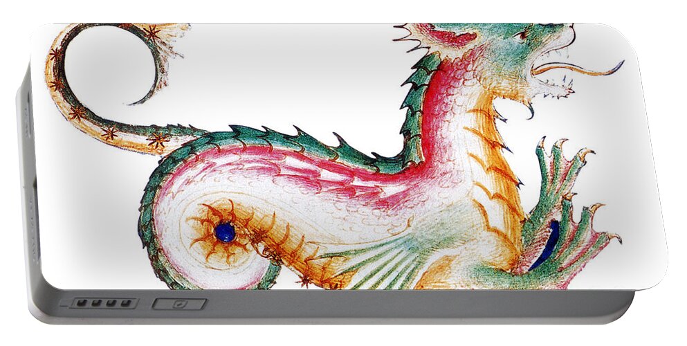 History Portable Battery Charger featuring the photograph Rainbow Colored Dragon 15th Century by Photo Researchers