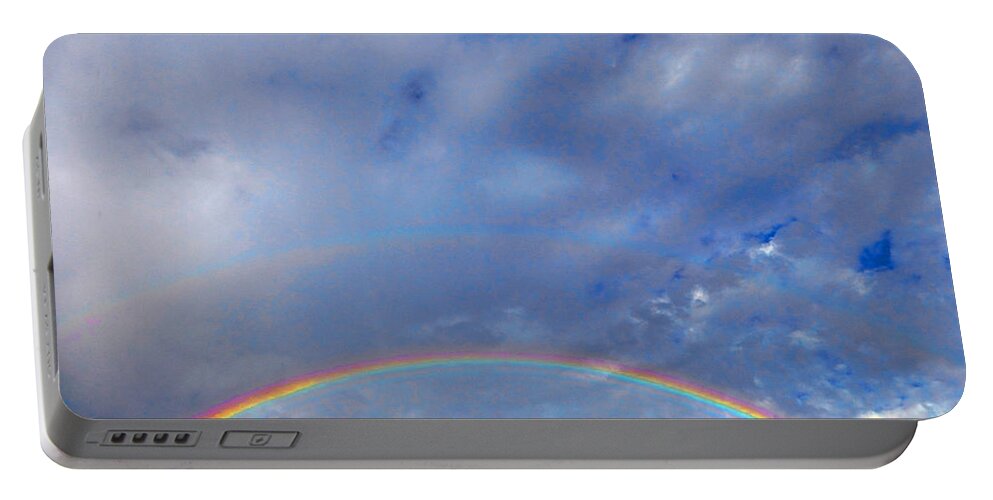 Clouds Portable Battery Charger featuring the photograph Rainbow Morning by Claudia Goodell