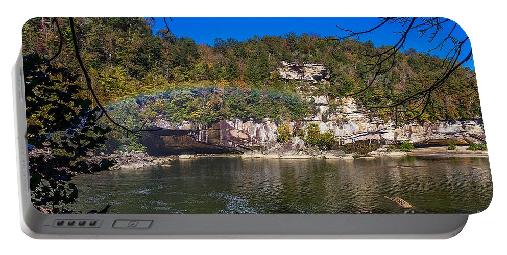 Landscape Portable Battery Charger featuring the photograph Rainbow on the River by Ken Frischkorn