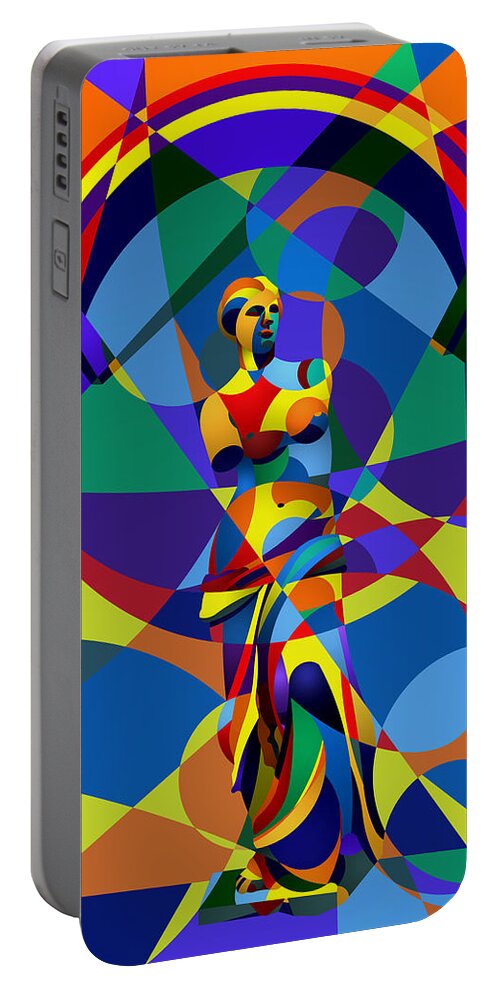 Classic Sculpture Portable Battery Charger featuring the digital art Randy's Venus by Randall J Henrie
