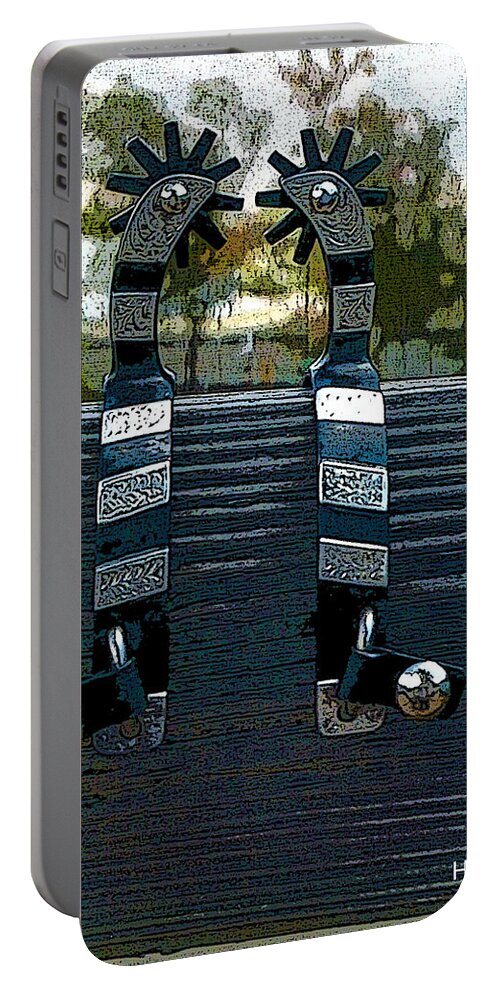  Horse Paintings Portable Battery Charger featuring the photograph Rawlings around by Mayhem Mediums