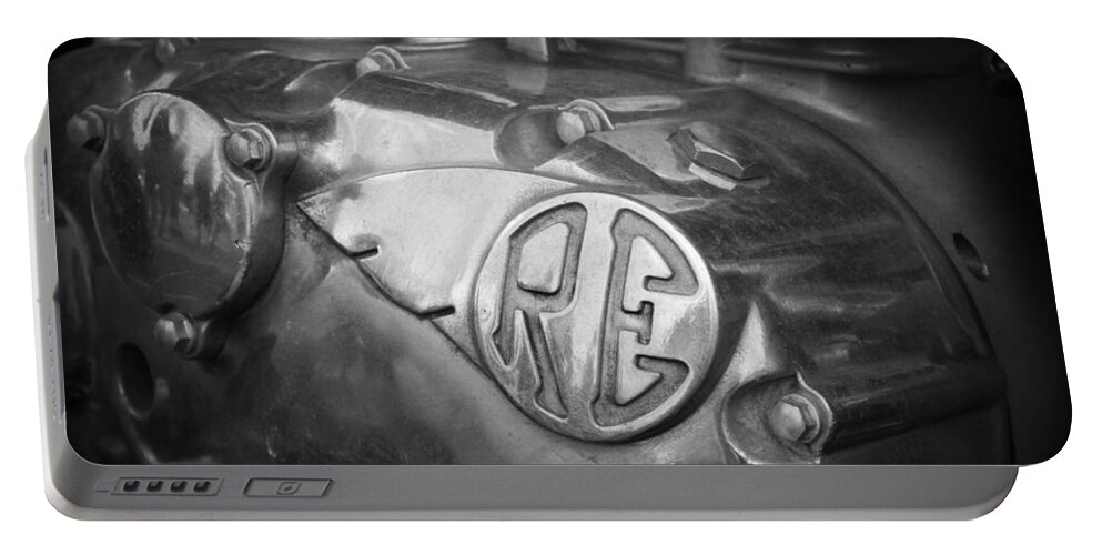 Kelly Hazel Portable Battery Charger featuring the photograph RE Royal Enfield by Kelly Hazel