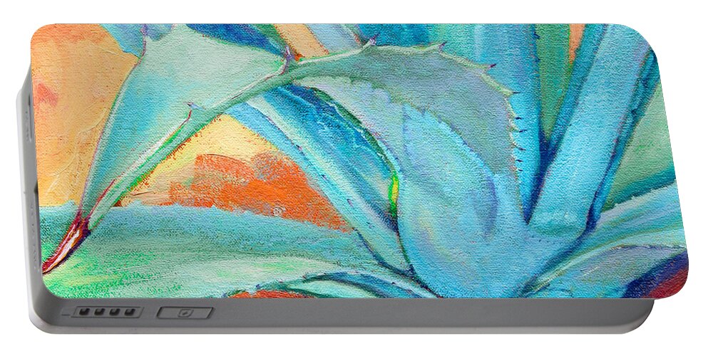 Agave Portable Battery Charger featuring the painting Reaching Out by Athena Mantle