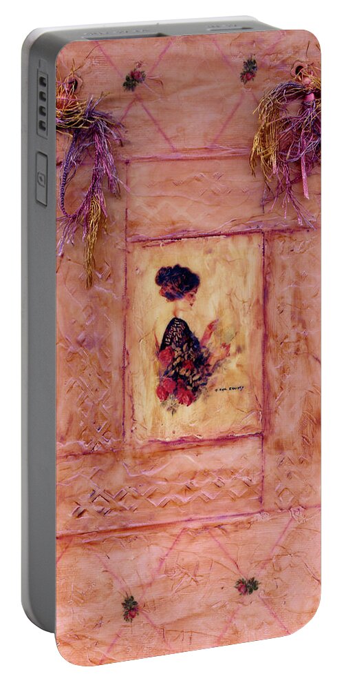 Vintage Girl Portable Battery Charger featuring the photograph Reading The Letter by Sandra Foster