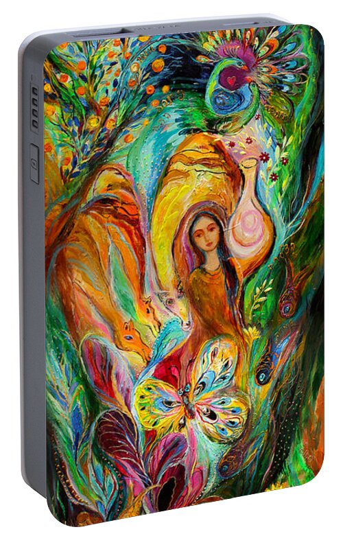 Jewish Art Prints Portable Battery Charger featuring the painting Rebecca watered the camels by Elena Kotliarker