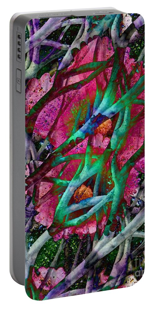 Abstract Portable Battery Charger featuring the digital art Rebirth by Yael VanGruber