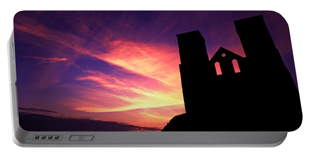 Reculver Church Portable Battery Charger featuring the photograph Reculver Church at Sunrise by John Topman