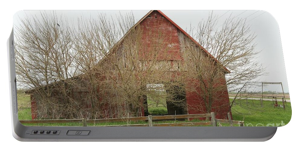 Red Portable Battery Charger featuring the photograph Red Barn 014 by Kathryn Cornett