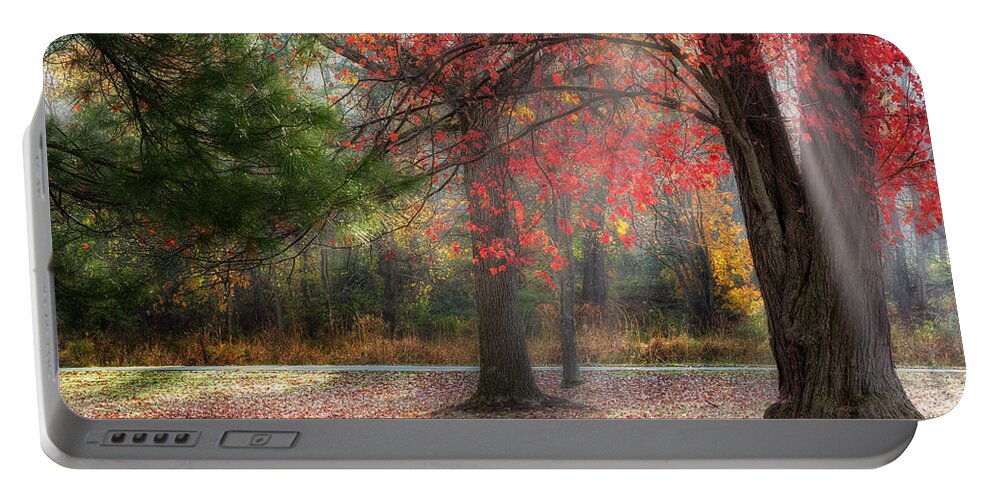 Fog Portable Battery Charger featuring the photograph Red Dawn by Bill Wakeley