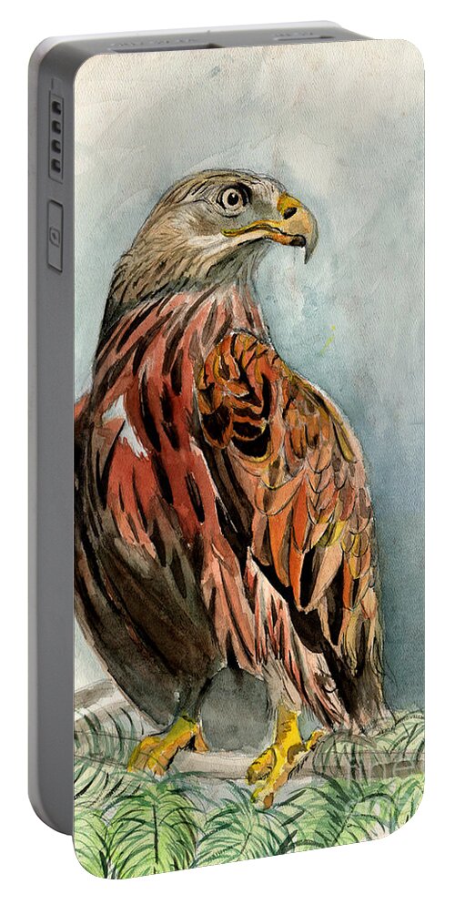 Eagle Portable Battery Charger featuring the painting Red Eagle by Genevieve Esson