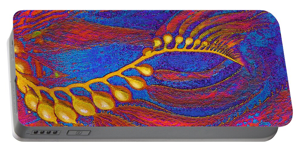 Kelp Portable Battery Charger featuring the digital art Red Kelp by Jane Schnetlage