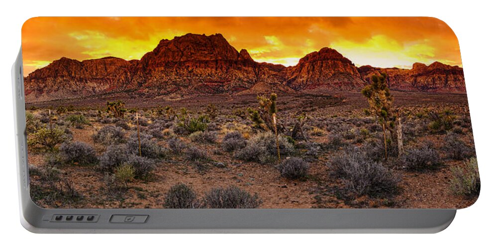 Las Vegas Portable Battery Charger featuring the photograph Red Rock Canyon Las Vegas Nevada Fenced Wonder by Silvio Ligutti